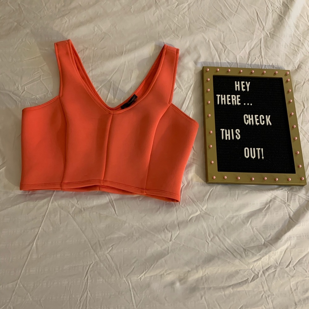 AQUA Coral Sleeveless Crop Top